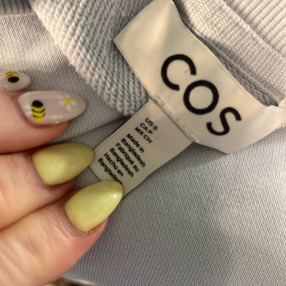 COS Sweatshirt Relaxed Fit Light Blue Size Small Cotton Blend - Picture 6 of 8